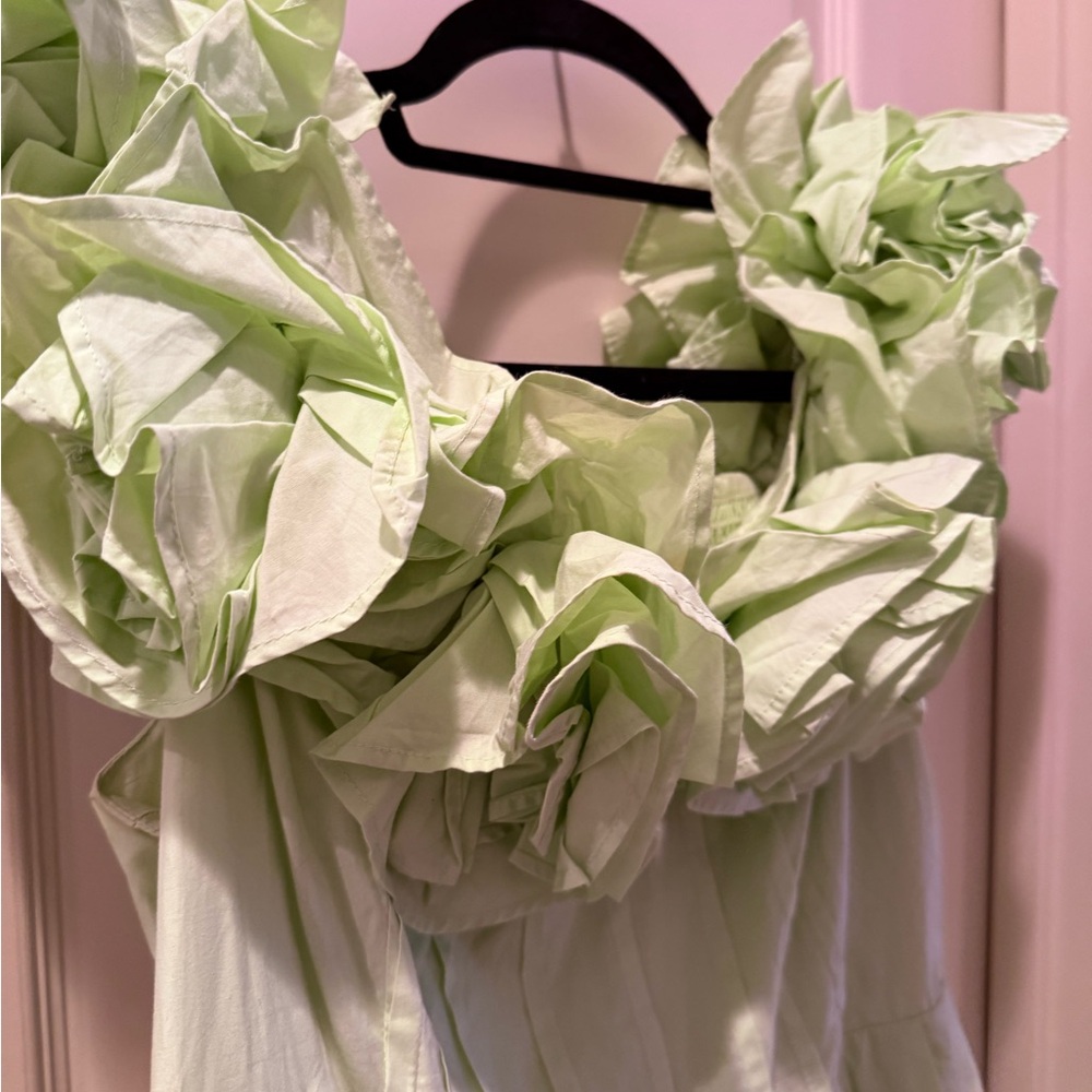 The Corina Ruffled Dress by Maeve in light green - Picture 9 of 14